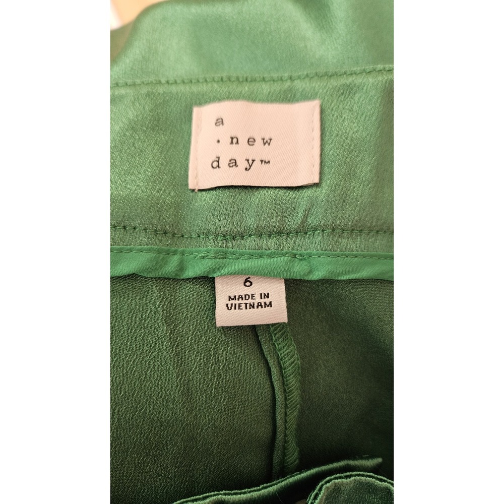 A New Day Women's Straight Relaxed High Rise Satin Cargo Pants Glossy - Picture 10 of 11